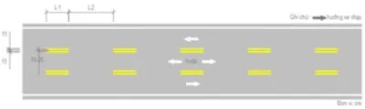 Biển báo 1.5 - Vạch ranh giới làn đường thay đổi hướng
