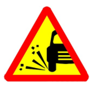 Biển báo A,10a - Sỏi đá bắn lên