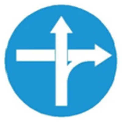 Biển báo 308b - Tuyến đường cầu vượt cắt qua