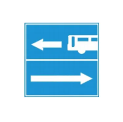 Biển báo 413b - Rẽ ra đường có làn đường dành cho ôtô khách