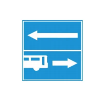 Biển báo 413c -  Rẽ ra đường có làn đường dành cho ôtô khách