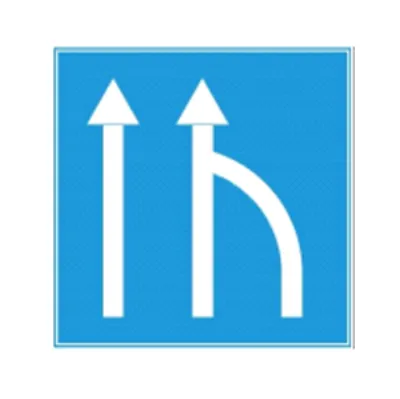 Biển báo S.G,12a - Biển phụ làn đường (A)